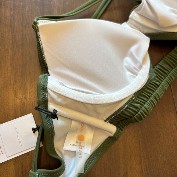 NWT Shade & Shore Bikini Top Green 34B - Picture 9 of 9